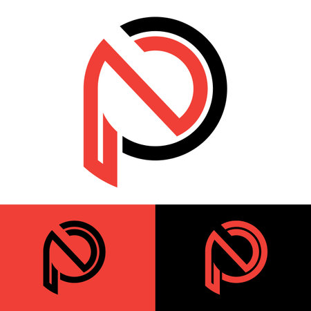 Alphabet letters monogram logo  PN, NP, P and N, elegant and Professional letter icon designのイラスト素材