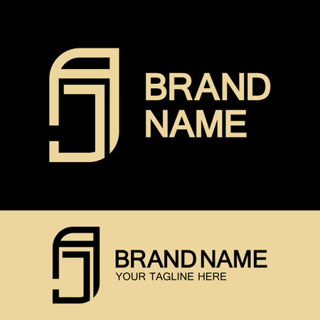 Creative letter AJ or JA monogram  simple logo design.のイラスト素材