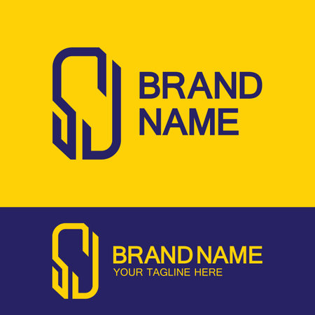 Creative letter SJ or JS monogram  simple logo design.のイラスト素材