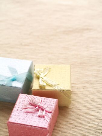 small boxes of presentsの写真素材