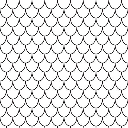 black and white seamless pattern with fish scalesのイラスト素材