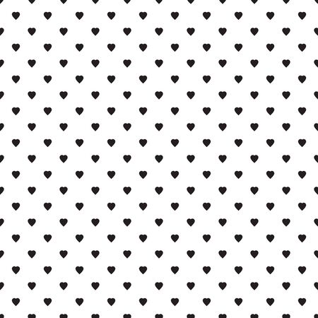 black and white seamless pattern with heartのイラスト素材