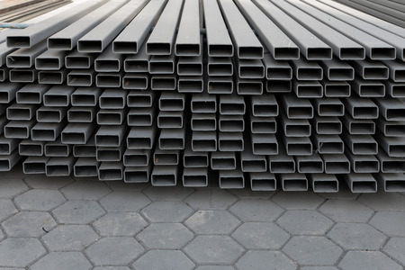 Construction job site iron building materialsの写真素材