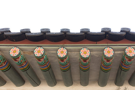 traditional korean wall in an ancient temple in gyeongju