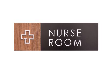 Nurse room sign isolated on white backgroundの写真素材