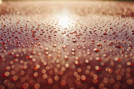 abstract raindrop on a car surfaceの写真素材