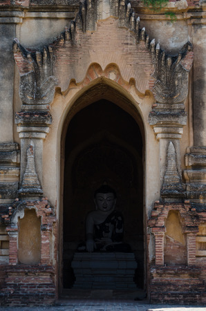 Buddha image at Bagan, Myanmarの写真素材