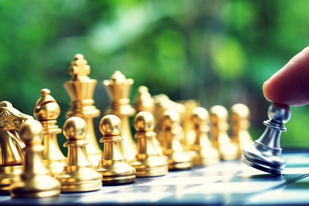Chess board game, business competitive concept, strategy conceptの写真素材