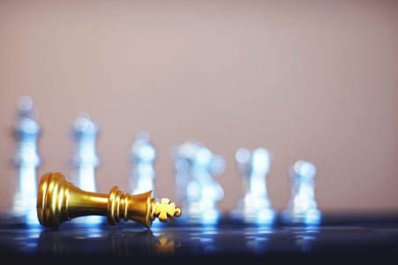 Chess board game, business competitive concept, difficult position to compete