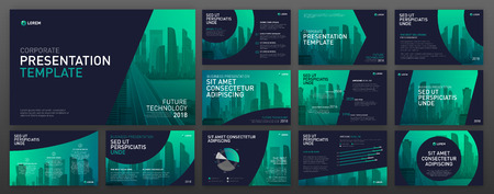 Business presentation templates set. Use for presentation background, brochure design, website slider, corporate report.のイラスト素材