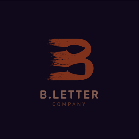 Letter B vector logo design template for corporate identity. Decorative letter B icon template layoutのイラスト素材