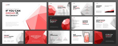 Business presentation templates set. Use for modern presentation background, brochure design, website slider, landing page, annual report, company profile.のイラスト素材