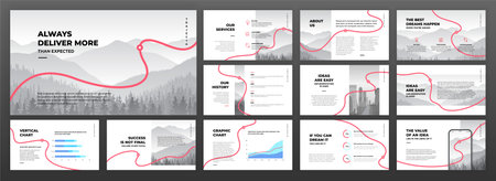 Creative presentation templates set. Use for creative presentation background, brochure design,...