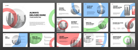Modern presentation templates set. Use for modern presentation background, brochure design, website slider, landing page, annual report, company profile.のイラスト素材