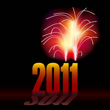 2011 new year fire on the black backgroundのイラスト素材
