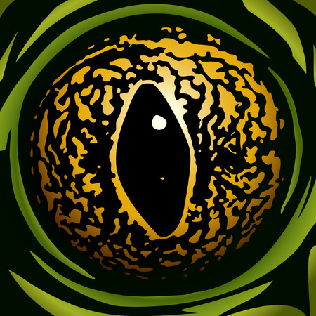 yellow frog eye on the green backgroundのイラスト素材