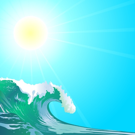 tropic beach waveのイラスト素材