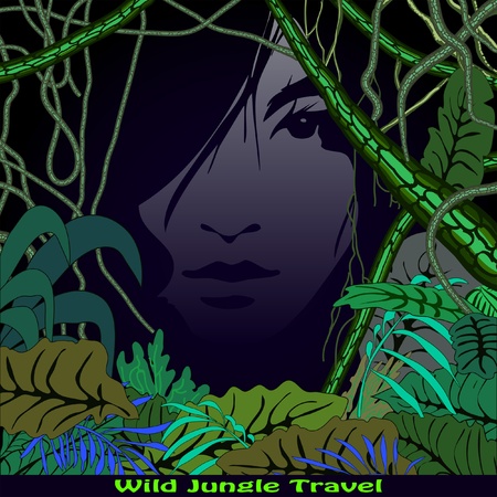night in jungleのイラスト素材