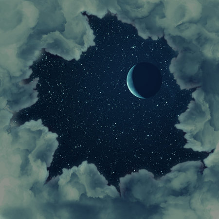 The clouds in the starry sky