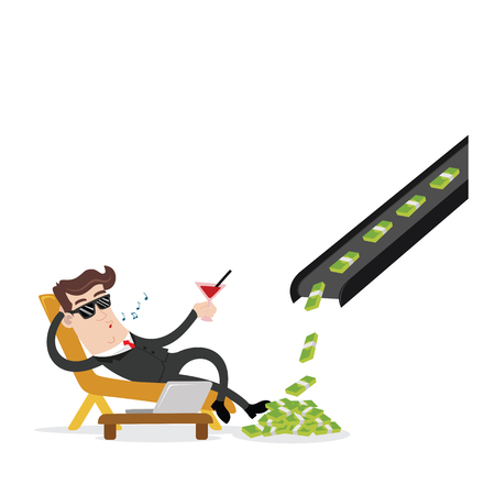 Businessman and passive incomeのイラスト素材