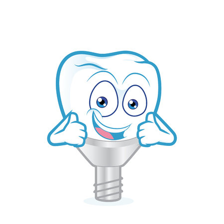 Tooth implant giving two thumbs upのイラスト素材