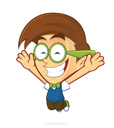 Nerd geek jumpのイラスト素材