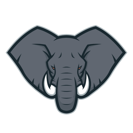 Elephant head mascot logoのイラスト素材