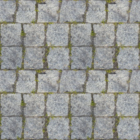 Abstract seamless pattern for designers with concrete causeway road and green herbの写真素材