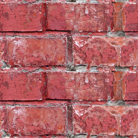 Seamles texture of fragment of old wall with cracked bloksの写真素材