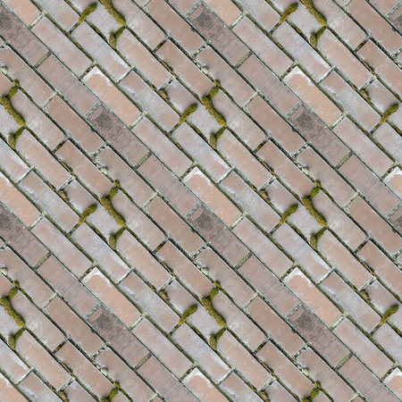 Abstract seamless pattern for designers with masonry from stone block bricks and green mossの写真素材