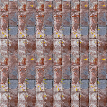 Abstract seamless pattern for designers with front wall from concrete blocks