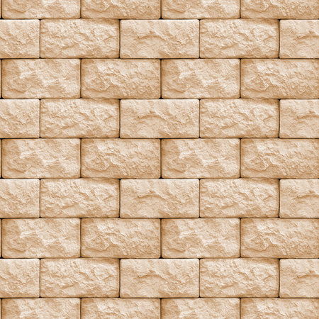 Seamless pattern with fragment of concrete wall from squared natural stone blocksの写真素材