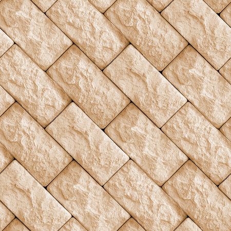 Seamless pattern with fragment of concrete wall from squared natural stone blocksの写真素材