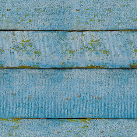 Seamless pattern of old blue wooden plank wall or pavement for design and matte paintingの写真素材