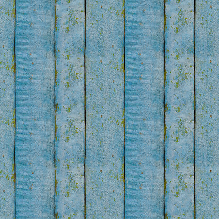 Seamless pattern of old blue wooden plank wall or pavement for design and matte paintingの写真素材
