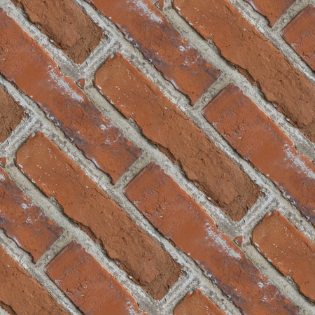 Seamless pattern with fragment of red bricks wall for design or matte paintingの写真素材