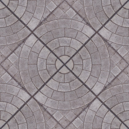 Seamless pattern of mosaic street tile. Stone squared blocks with ornament. Good for design of squares or parks. May be using for wall tiling.の写真素材