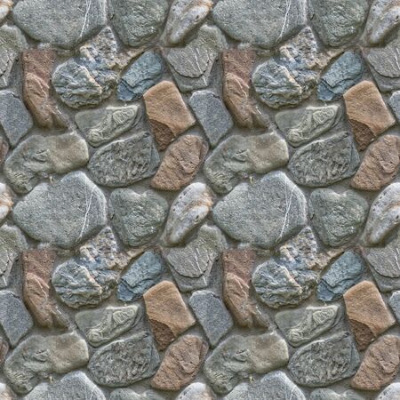 Seamless photo pattern of fragment of stone pavement. This tile may be used for design roads or walls for advertisements or games. High quality texture.の写真素材