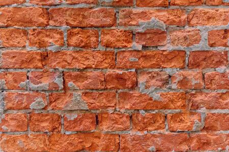 Abstract image texture for designers with red broken blocks wall. May using for game development of for design projects.の写真素材