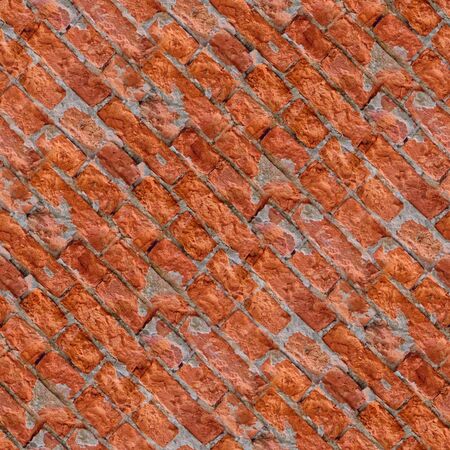 Abstract seamless texture for designers with red broken blocks wall. May using for game development of for design projects.の写真素材