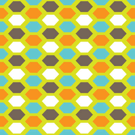 Retro seamless hexagonal pattern. Vector illustration.のイラスト素材