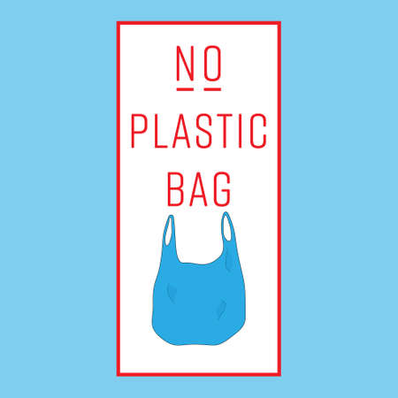 No plastic bag sign, symbol, banner. Vector illustration.のイラスト素材