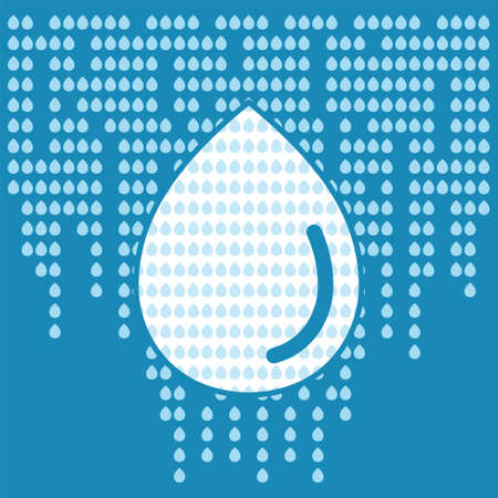Water drop background in modern outline flat design. Element of design for company, website, business identity. Vector illustration.のイラスト素材
