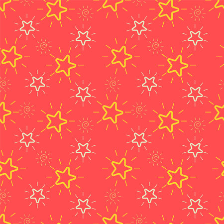 Twinkling star seamless pattern. Summer celebration abstract surface. Fancy vector illustration.のイラスト素材
