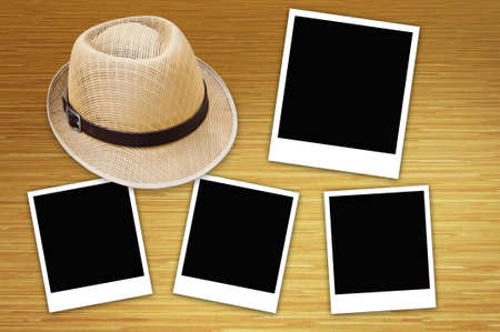 photo frame and the hatの写真素材