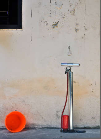 old bicycle air pumpの写真素材