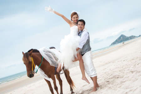 groom and bride embraceの写真素材