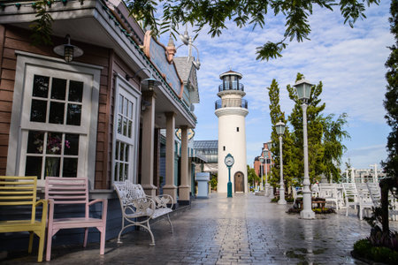 Lighthouse and blue skyのeditorial素材