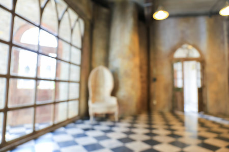 Abstract blur beautiful luxury living room interior for backgroundの写真素材