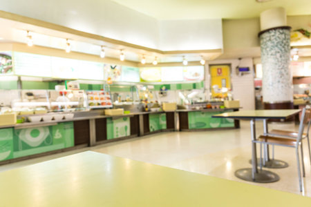 Abstract blur 
food court in shoping mall coolの写真素材